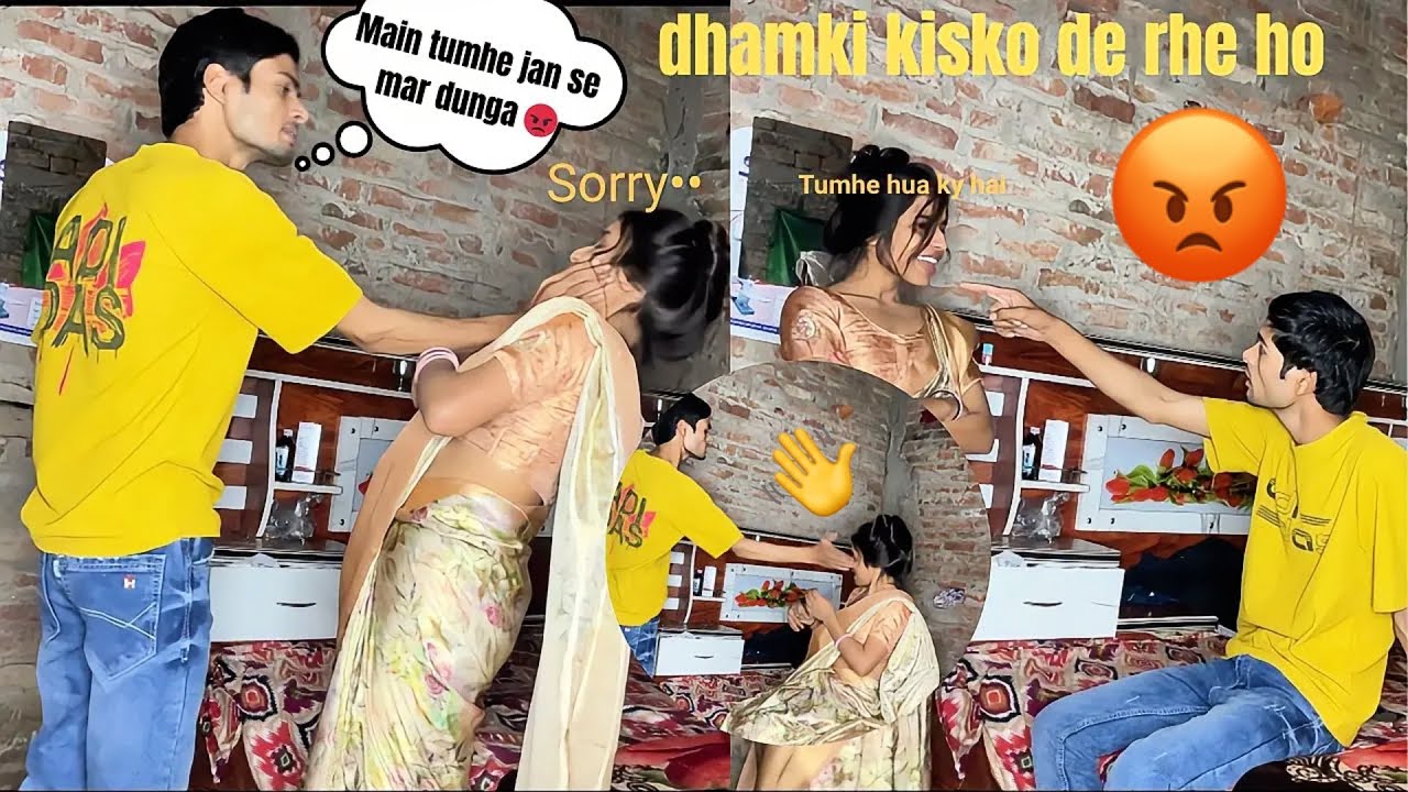I slapped my wife 😡 without any reason ￼🤬 || Prank on wife || Aryan and Roshani 