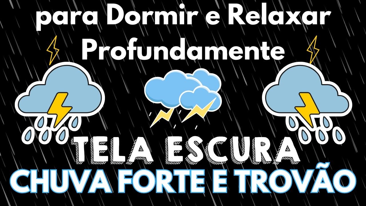 Sons de chuva em uma floresta enevoada e trovões 3 horas😴 TELA PRETA⚡Adormeça em menos de 3 minutos