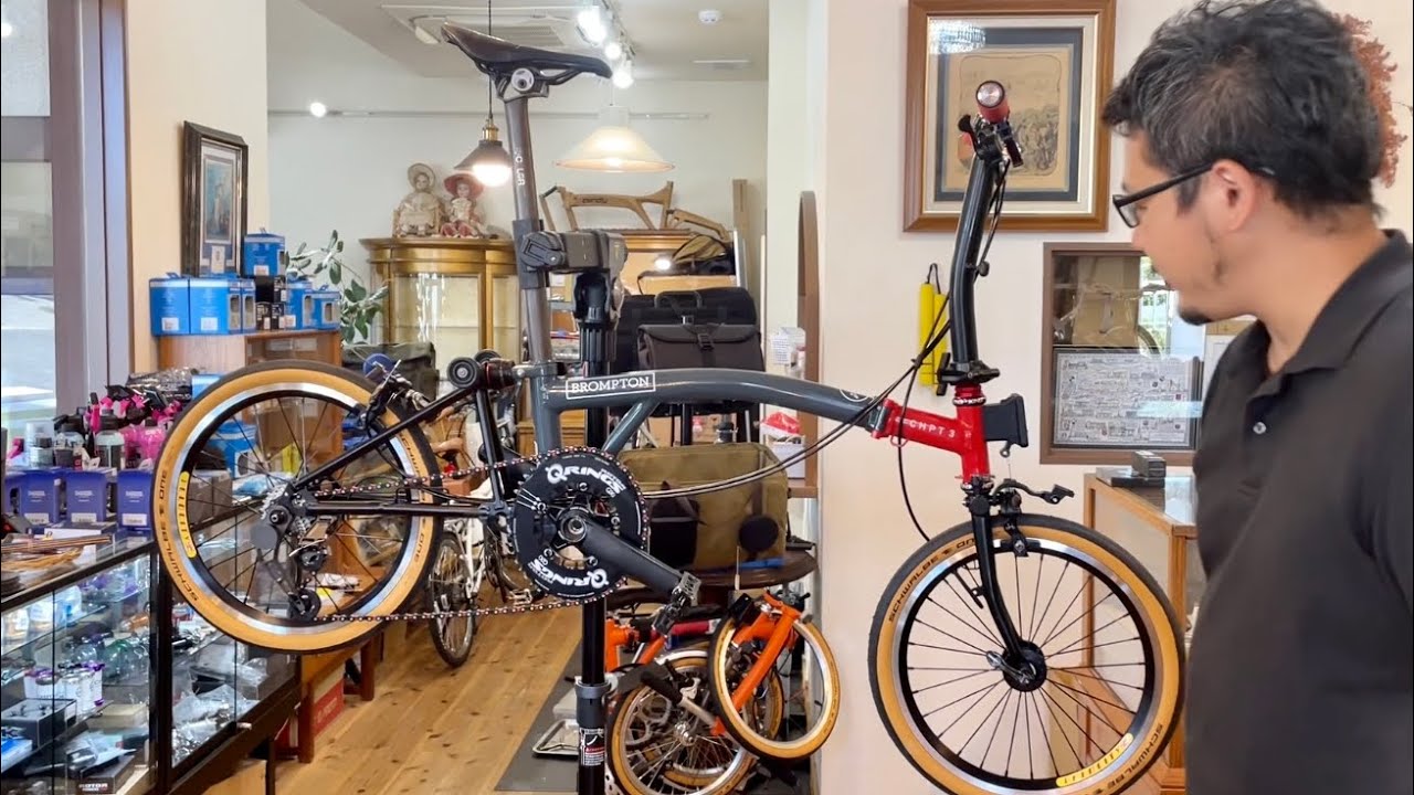 Vol.165　eeWings チタンクランクをカドワキ塗装！？　BROMPTON用　GOKISOハブを前後で装備した。。　BROMPTON 初代 CHPT3 が、、イケてる件。。。【自主規制版】