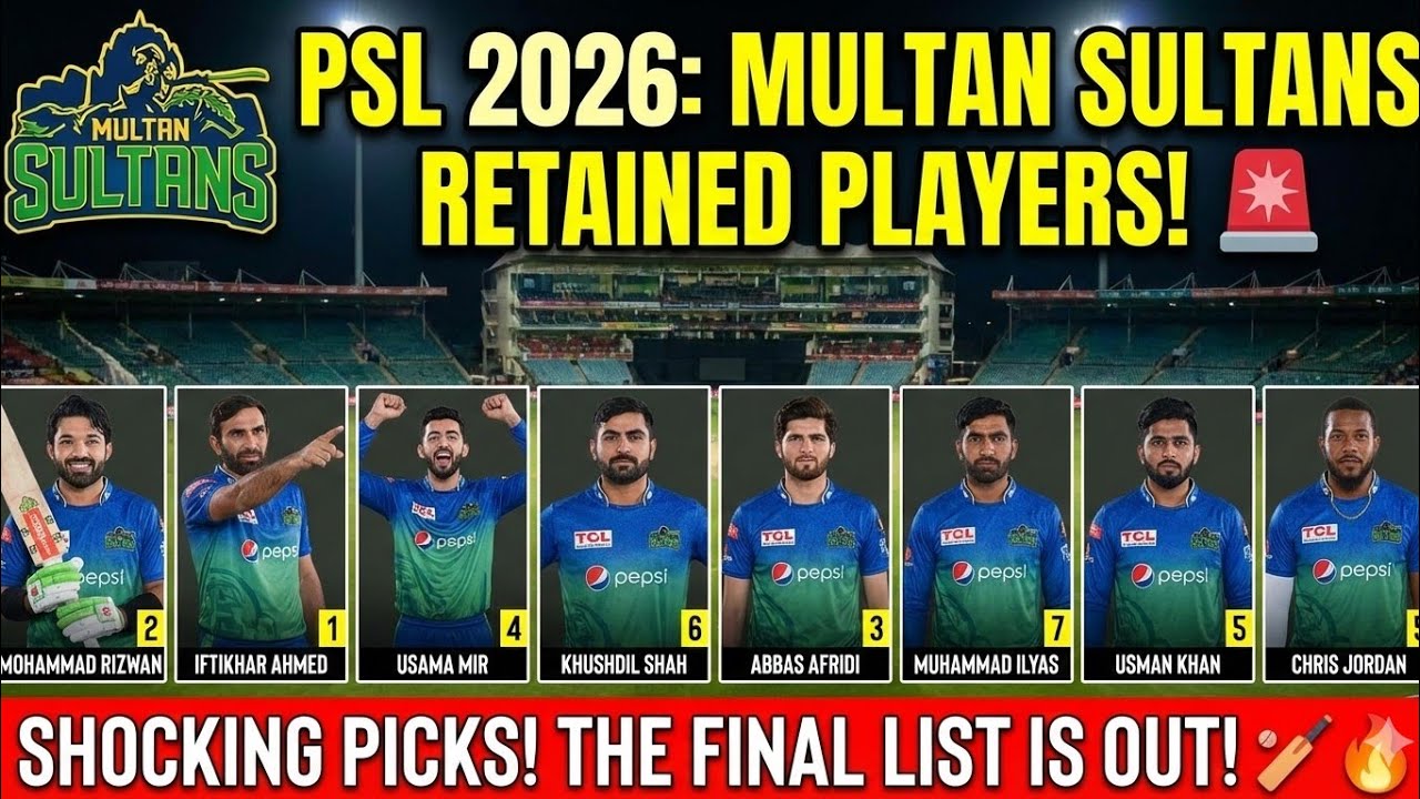 Multan Sultans Retained Players PSL 2026 | PSL 11 Squad & Retention List Updates