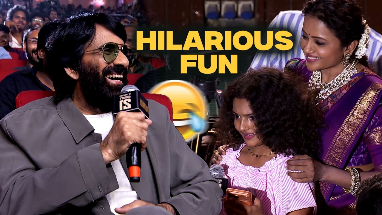 Ravi Teja Hilarious Fun with Child Artist Nakshatra & Suma 😂👌 | #Irumudi Movie Pre Release Event