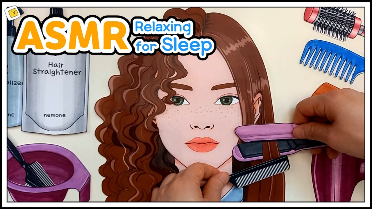 [💸paperdiy💸] Relaxing ASMR Hair Salon : Straight Perm for Sleep 💤 잠이 솔솔오는 미용실 매직스트레이트 🔇No music 종이놀이