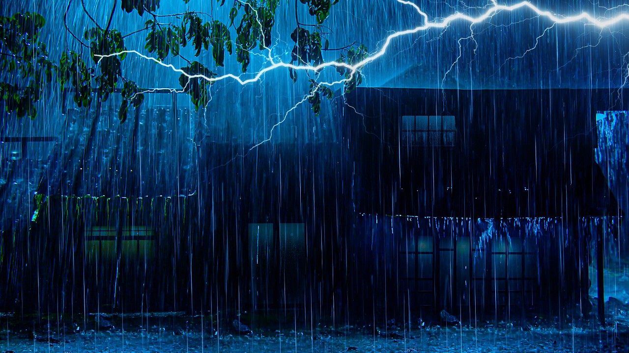 Beat Insomnia & Fall Asleep Fast with Heavy Rain on Tin Roof & Gentle Thunder All Night