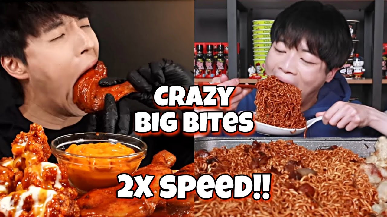 2x speed!!🔥Mukbangers Doing Crazy Big Bites ASMR compilations in Fast Motion🤤 Satisfying Eating food