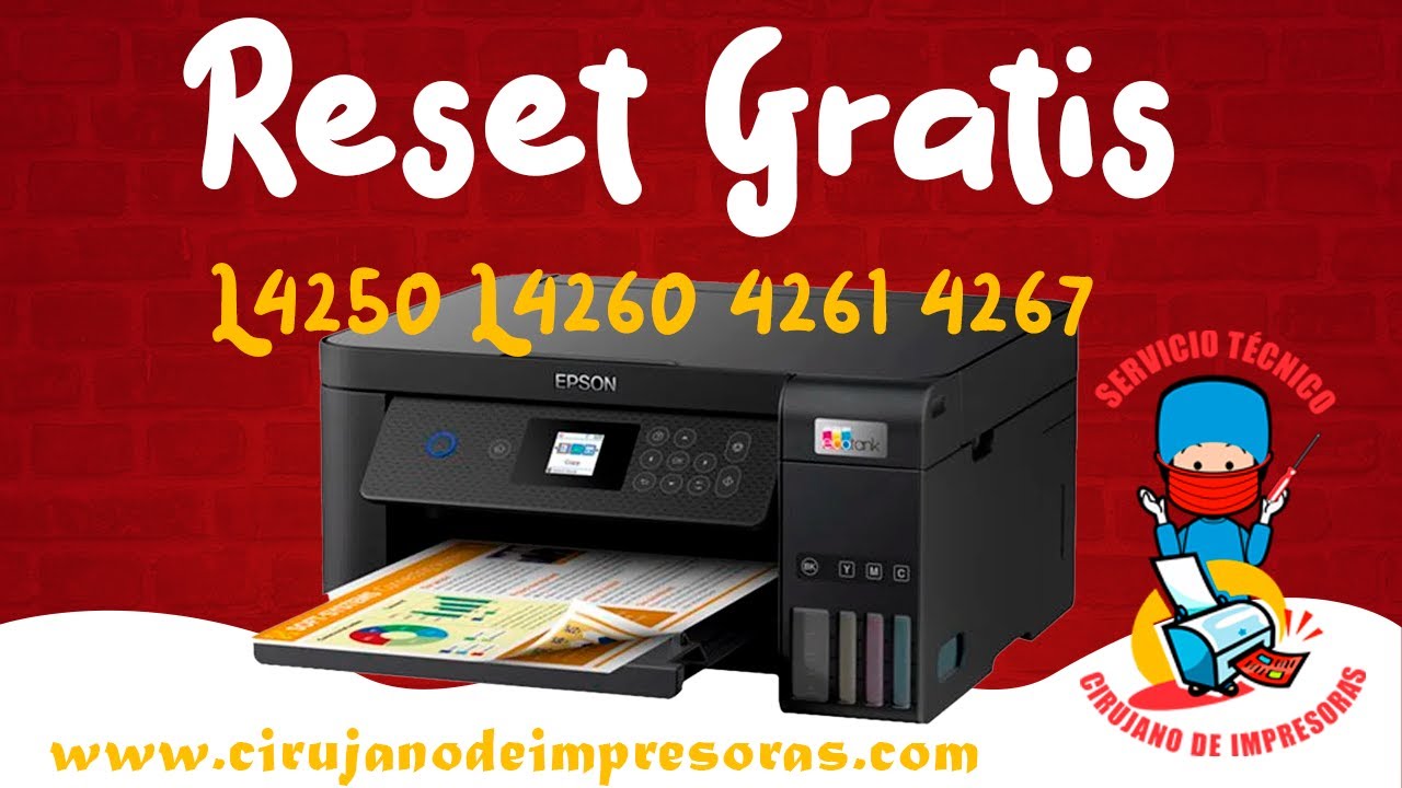 Como Resetear Impresora Epson L4250 - L4260 - L4261 - L4267 Soluci&oacute;n Almohadillas Impresora Epson