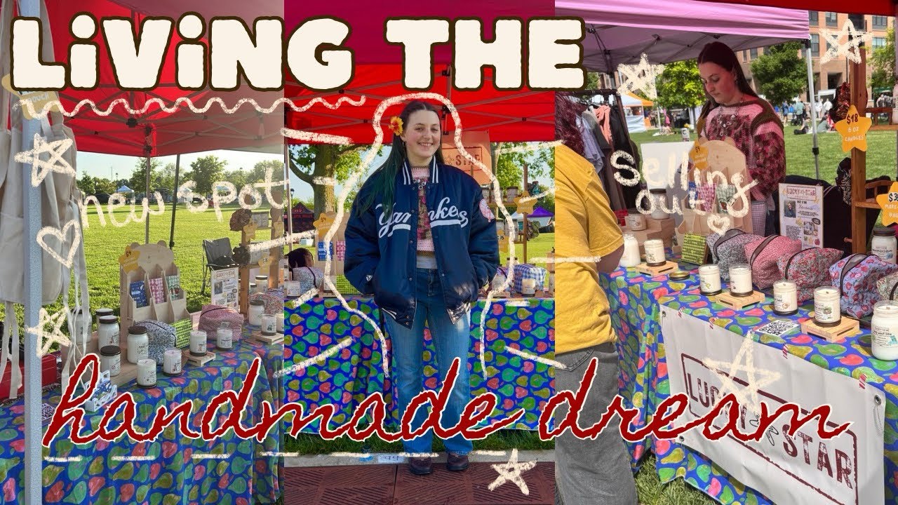 BEST SALES DAY for handmade goods 📊🪡, market vlog | lucky star collective 🍀⭐️