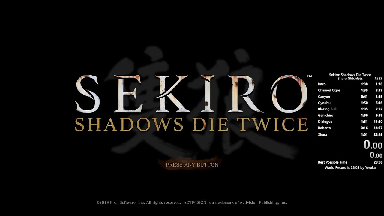 Sekiro Shura Glitchless Speedruns