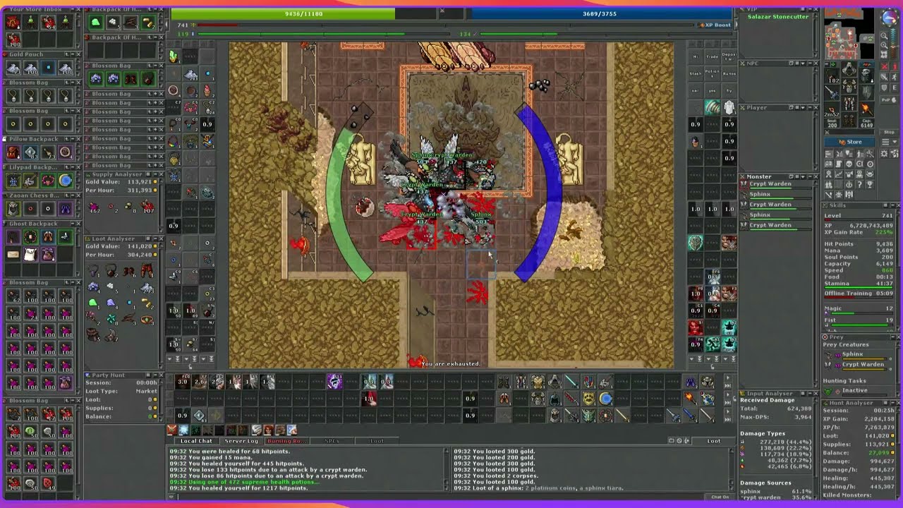 Tibia Issavi - Sphinx, Crypt Warden  EK Solo Lvl 741 mit Soulshredder