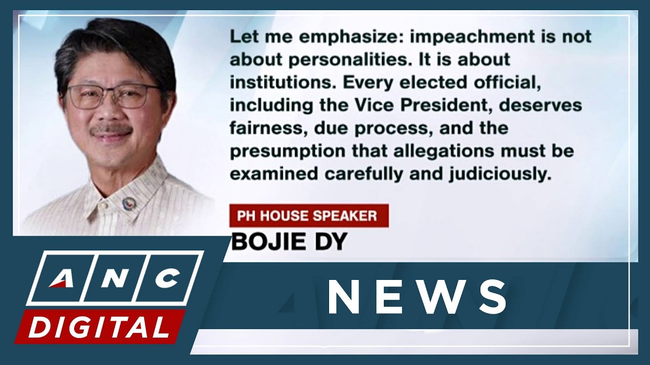 House Speaker Dy: Impeachment proceedings against VP Duterte to take its course fairly | ANC