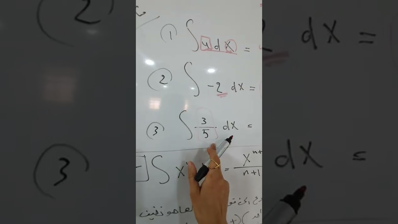 المحاضرة الثالثة لمادة الرياضيات الفصل الثالث التكامل (اساسيات التكامل)
