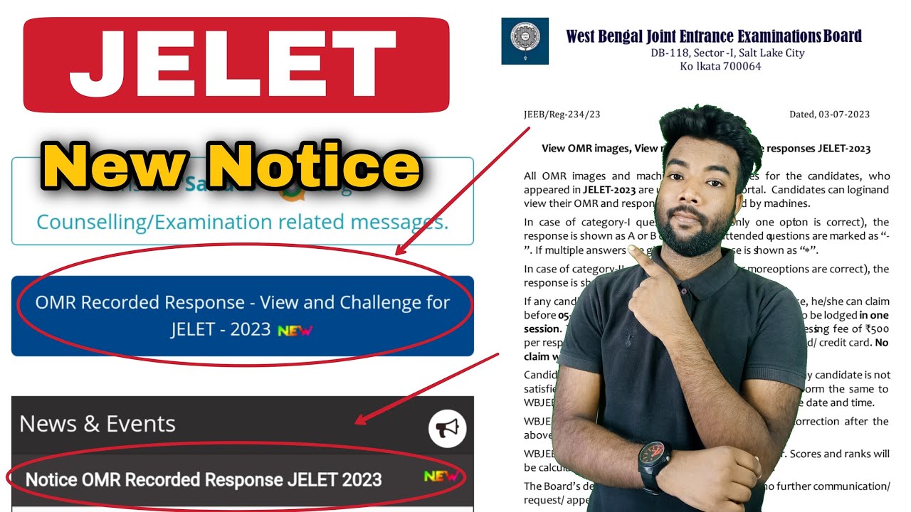 JELET 2023 New Notice OMR Recorded Response Published | Check Now.