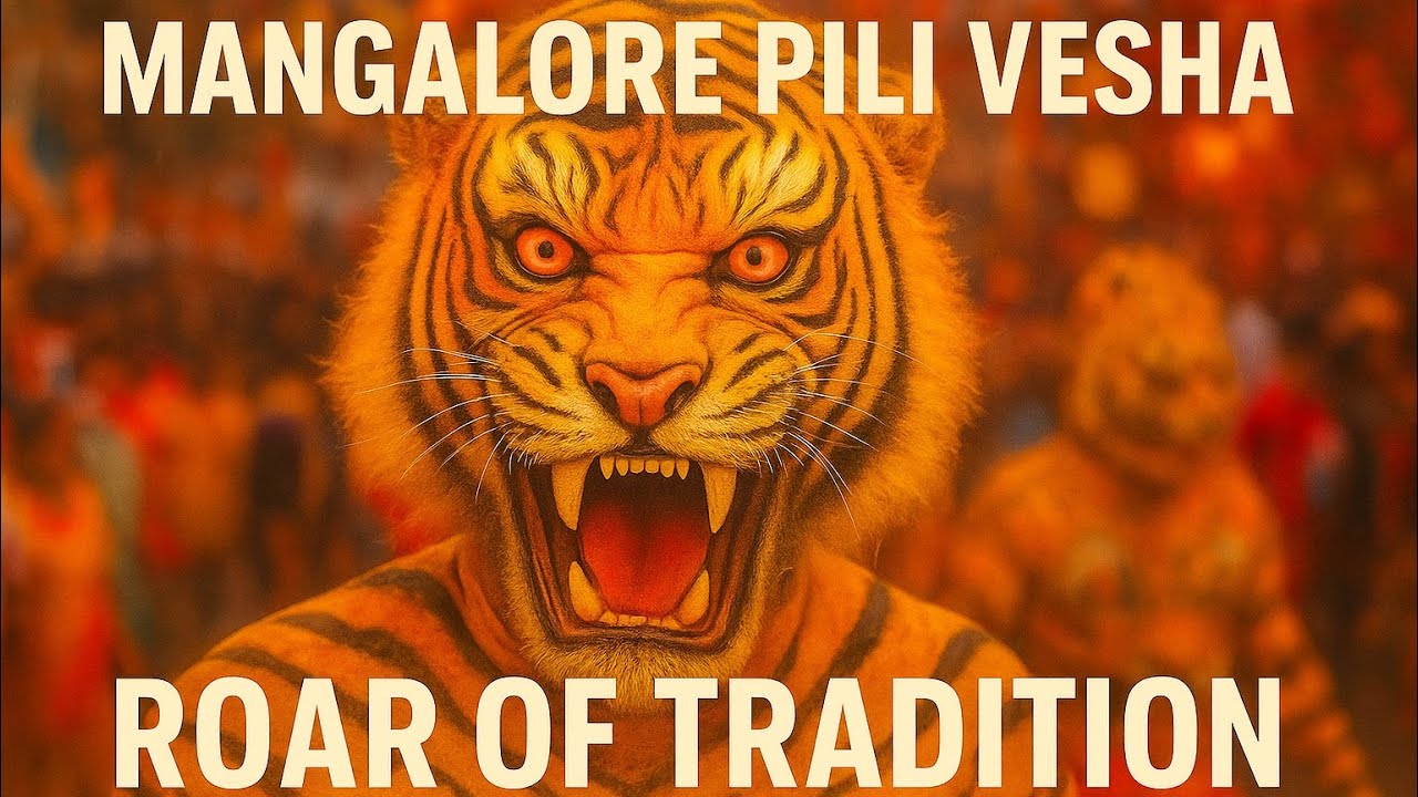 🐯 “Roar of Tradition, Spirit of Mangalore– Witness the Fierce & Colorful Pili Vesha of Our Locality!