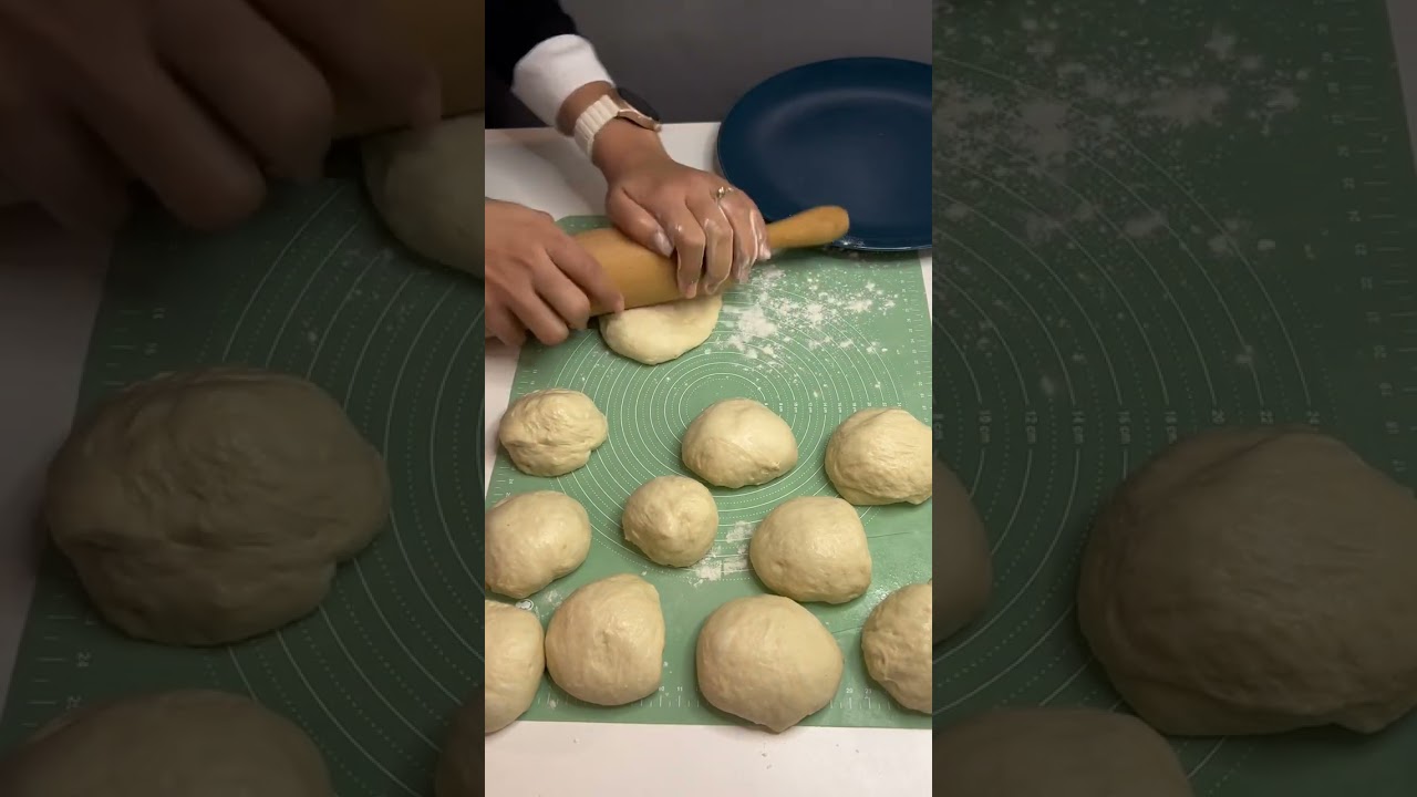 របៀបធ្វើនំក្រូសង់៣រសជាតិ🥐👩‍🍳😋  #ម៉ូម៉ូនឹងម៉ៃ #baking