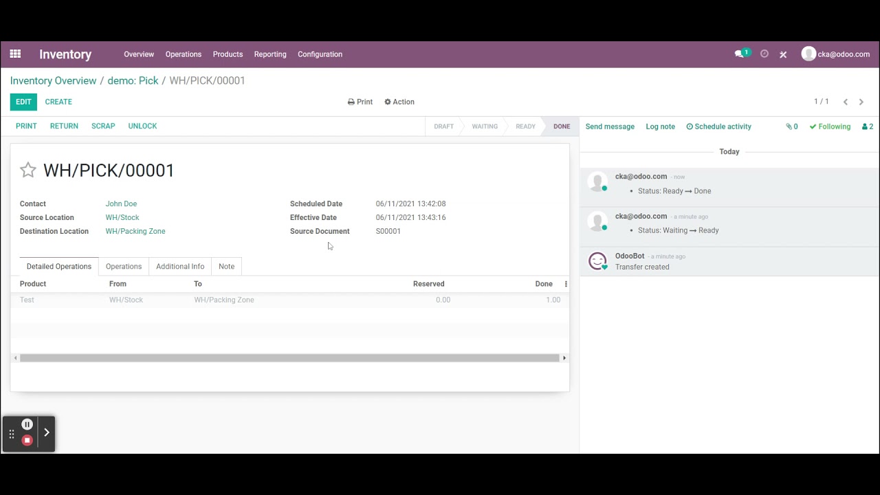 Odoo Pick Pack Ship