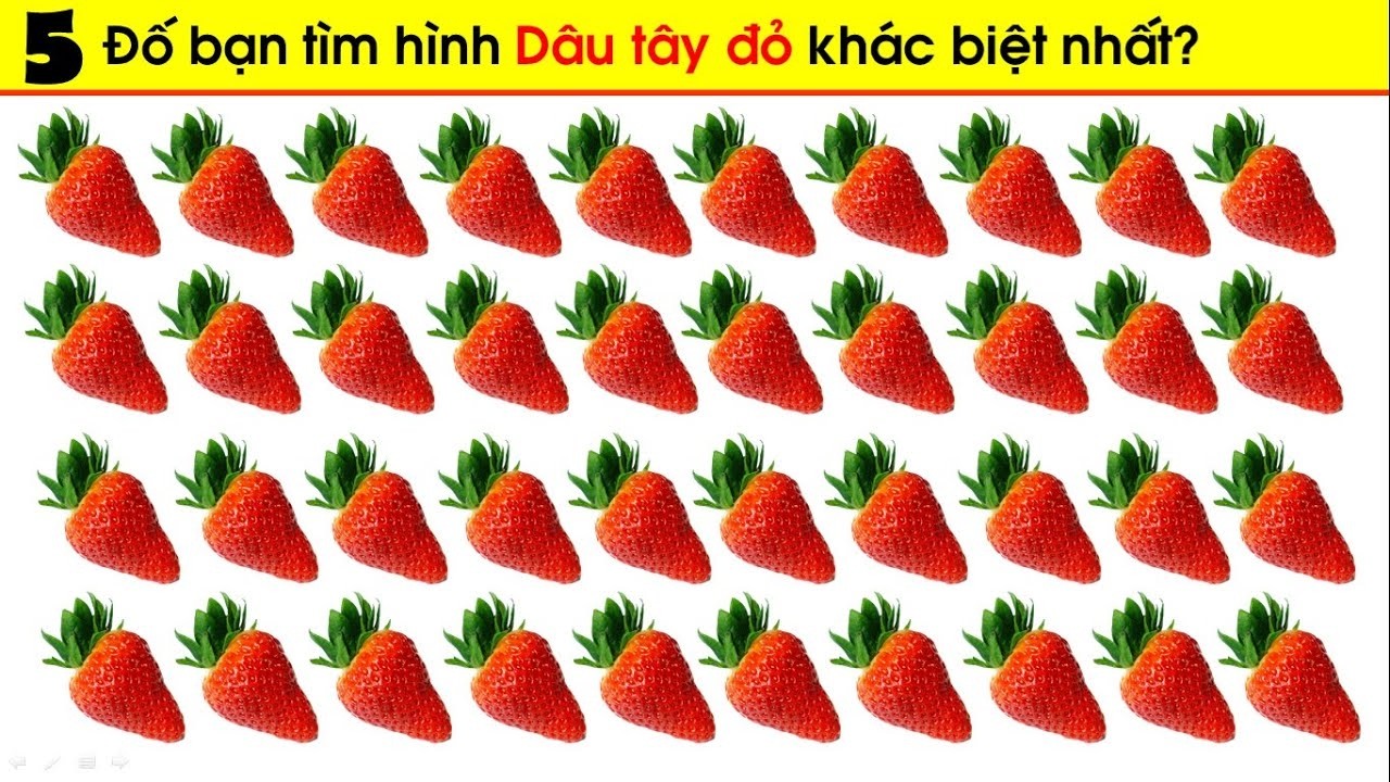 Các loại trái cây | Quan sát hình và tìm ra hình trái cây có điểm khác biệt nhất