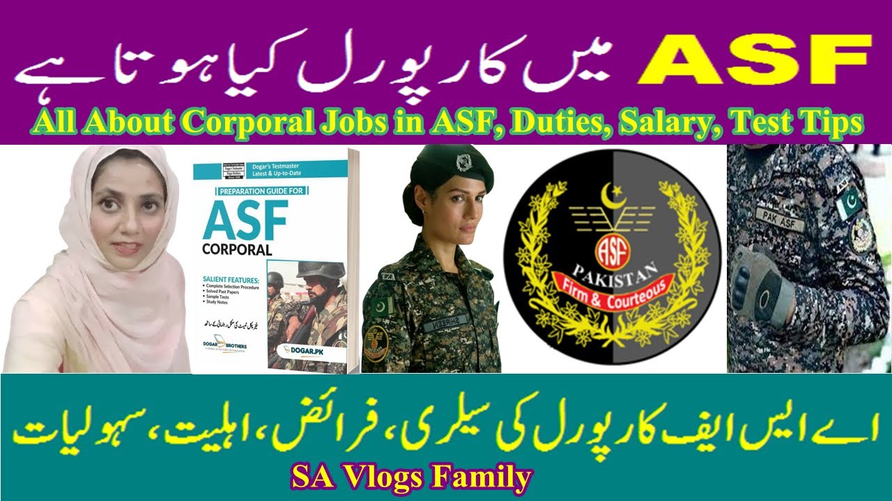 ASF Jobs of Corporal & Corporal Driver, Difference, Grade, Pay, Test Tips, Duties | SA Vlogs Family
