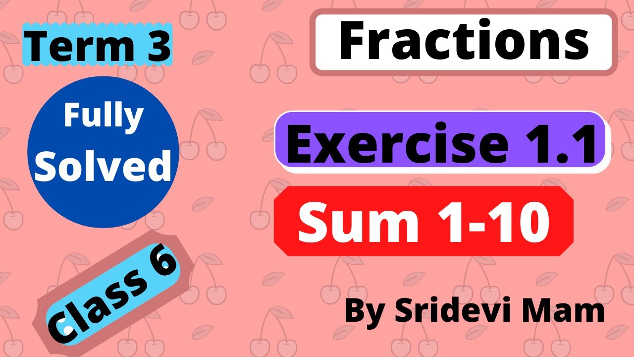 6th maths tamil Term 3 Chapter 1 ( Fractions ) exercise 1.1 fully solved TN samacheer class 6 maths