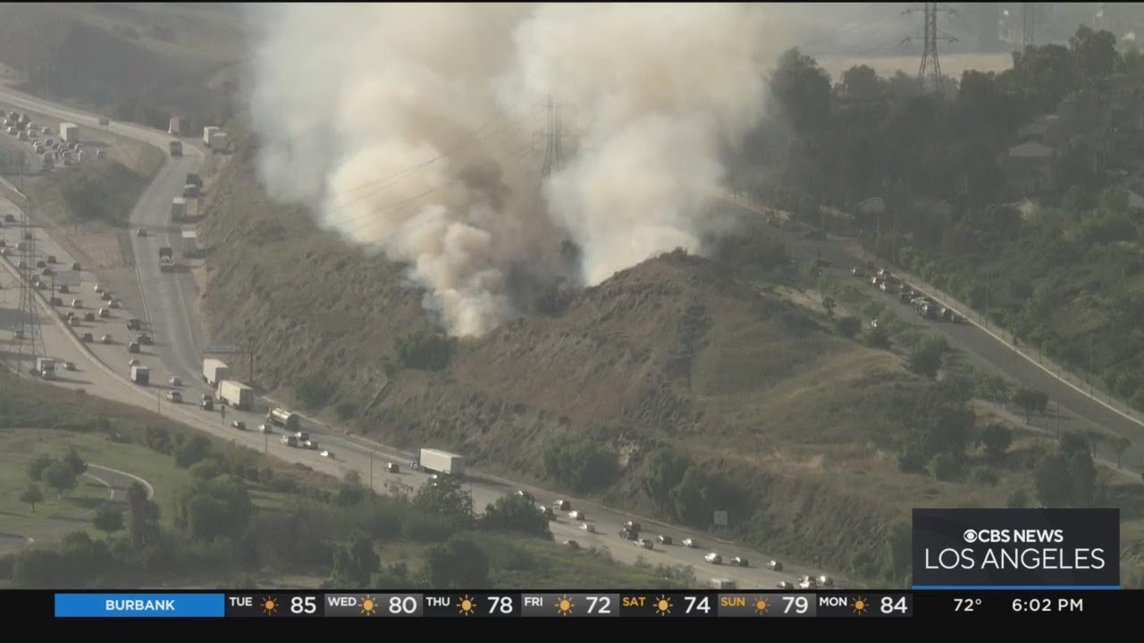 LAFD battling brush fire in Sylmar
