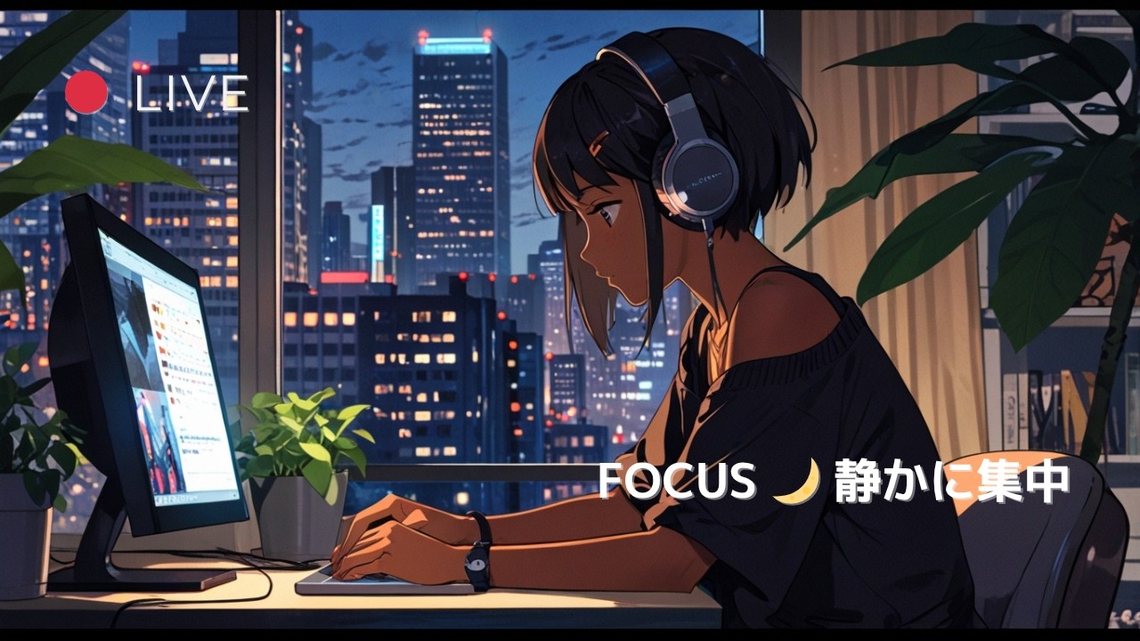【作業用Lo-Fi】夜に集中するためのBGM｜Study / Work / Focus
