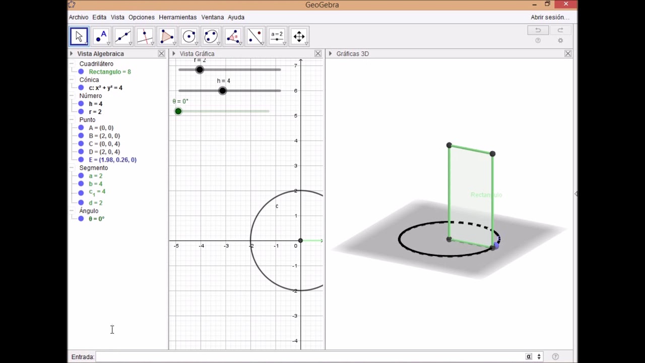 CILINDRO POR ROTACION GEOGEBRA