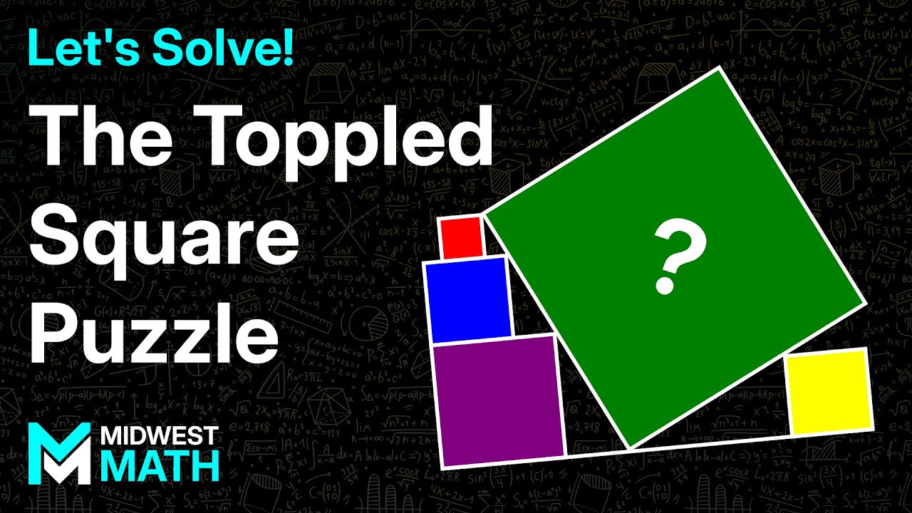 Let's Solve the Toppled Square Puzzle | Similar Triangles and Square Roots
