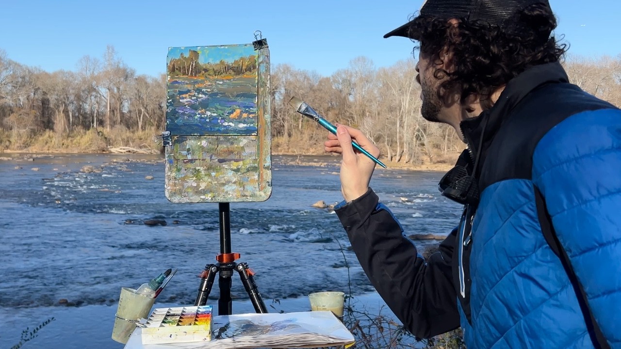 River Sounds gouache plein air in South Carolina