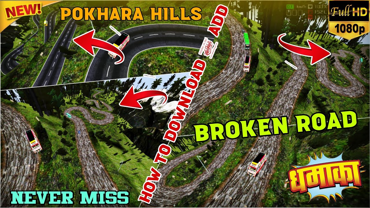 New Nepali Pokhara Off-road Map Mod For Bussid V4.4.1 😍 || How To Add Nepali Map Mod For Bussid 😘🇳🇵
