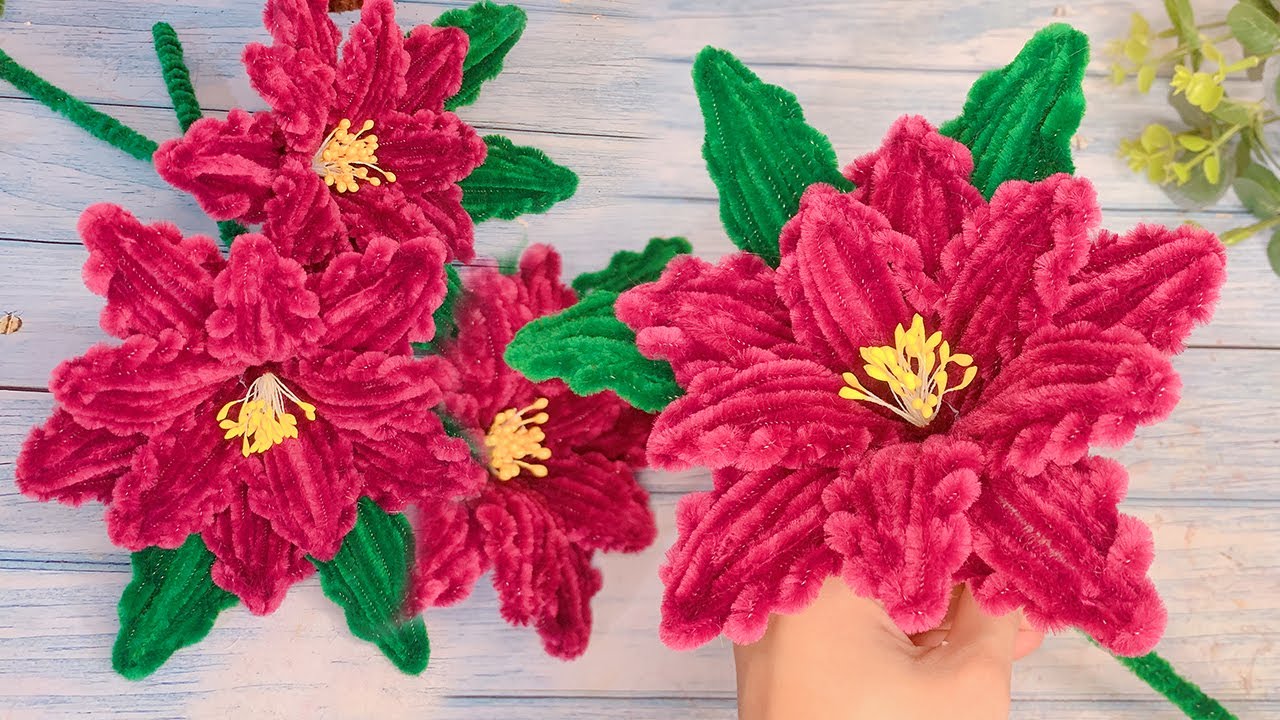 DIY Easy Handmade Flower | How to make Beautiful Flower from Pipe Cleaner, DIY Chenille Wire