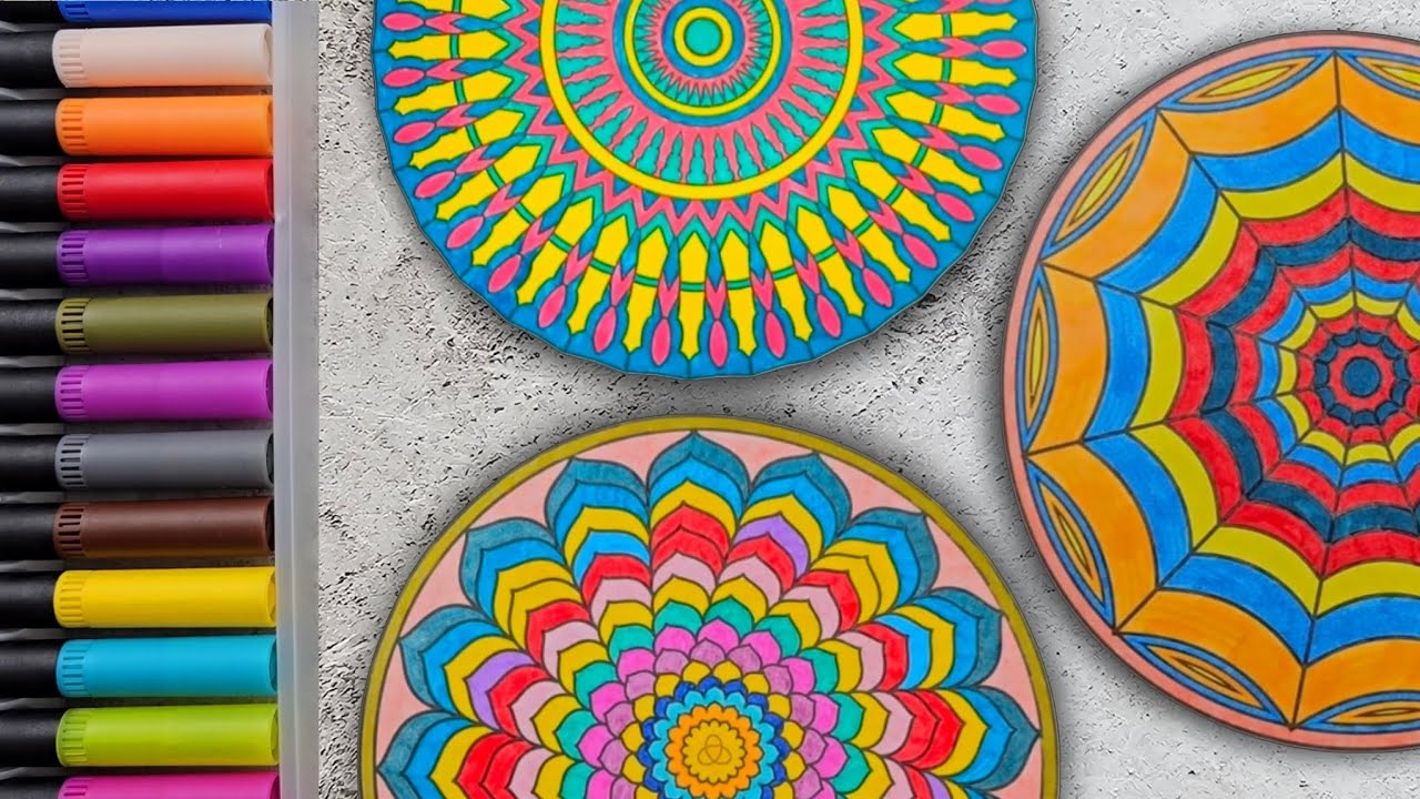 Geometric & Floral Bliss 🌀 3 Unique Mandalas | Relaxing ASMR Meditation & Coloring