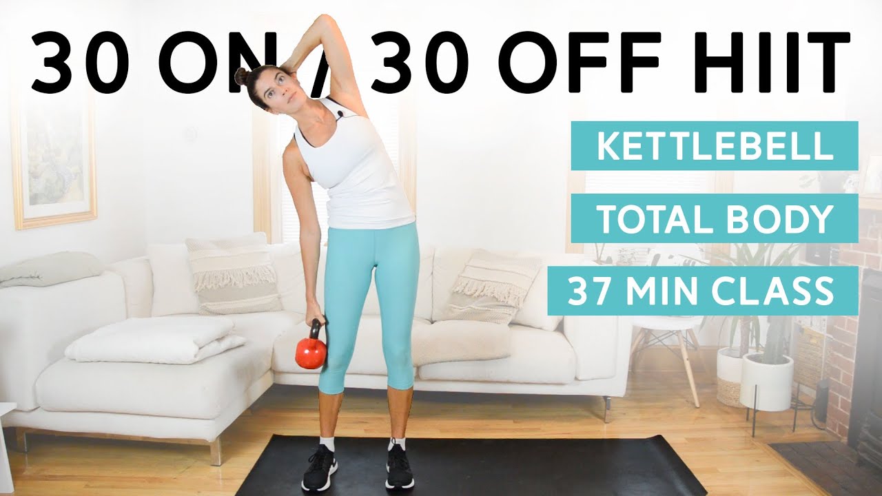 30 On / 30 Off HIIT Class (37 Mins) - Kettlebell