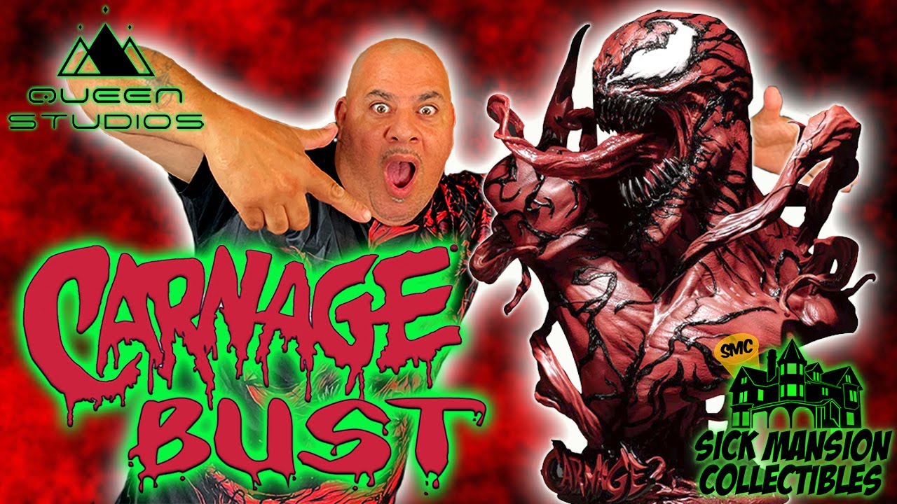 FIRST ON YOUTUBE! Queen Studios production piece, Carnage life size bust detailed review EP: (74)