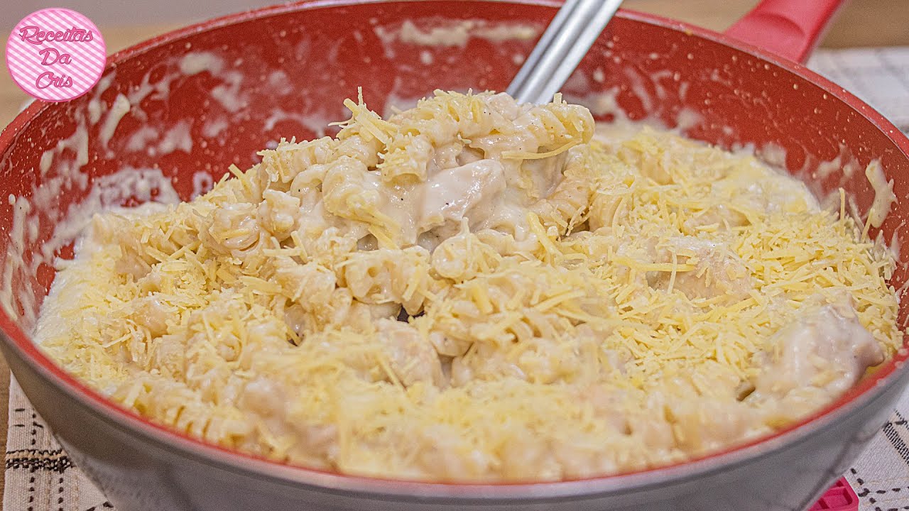 MACARRÃO COM FRANGO AO MOLHO BRANCO |  FÁCIL E RÁPIDO | RECEITAS DA CRIS