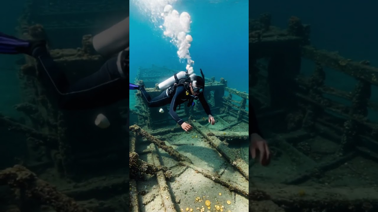 Diver Finds Sunken Ship Filled With Gold Treasure at the Bottom of the Sea!