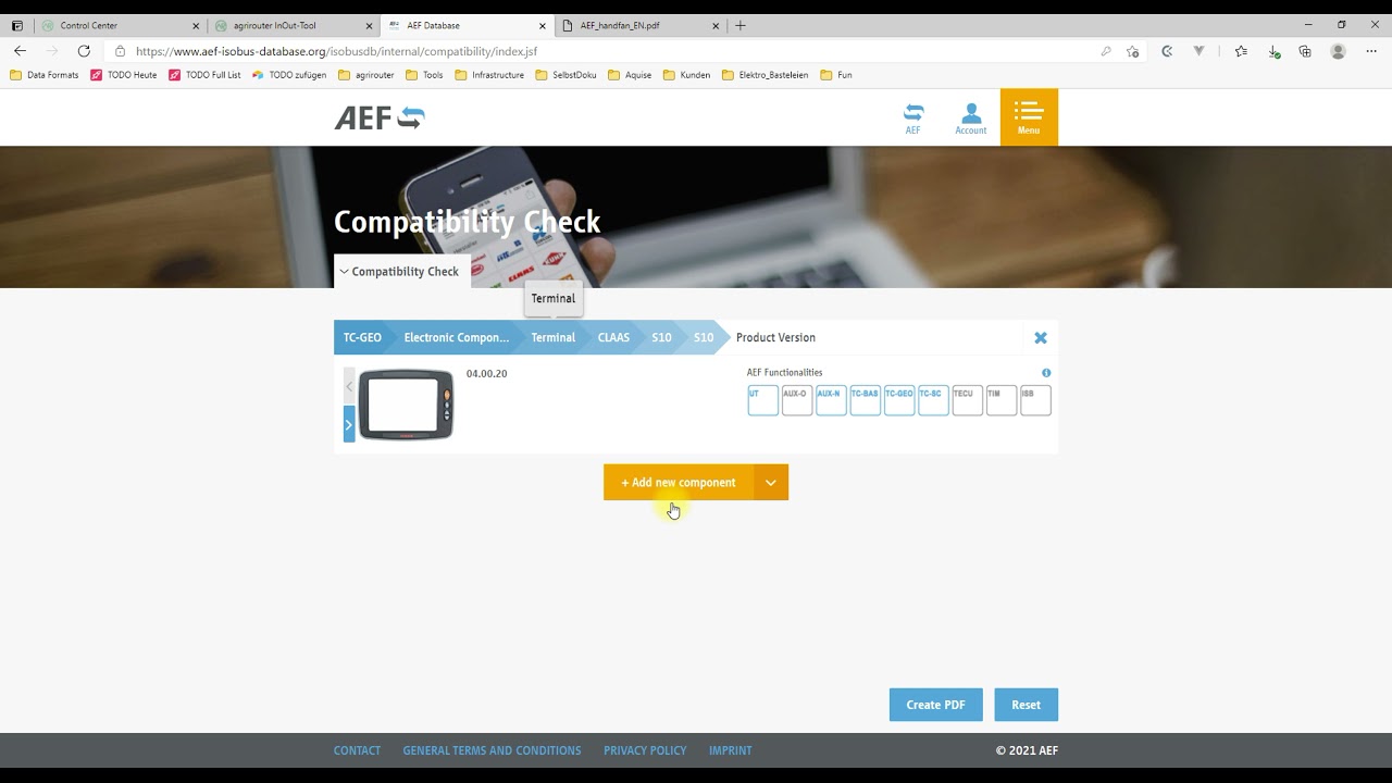 Searching functionalities in the AEF ISOBUS Database