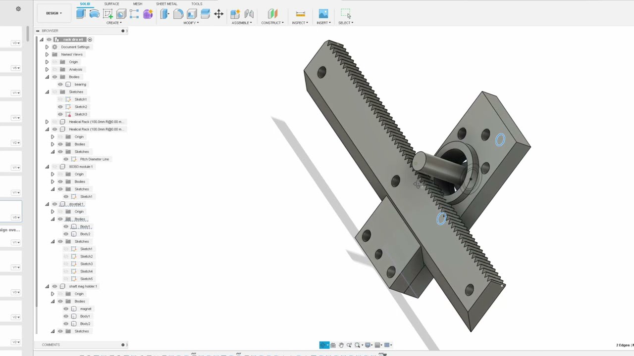 DIY rack and pinion dro using esp32 and mlx90393 magnetic encoder