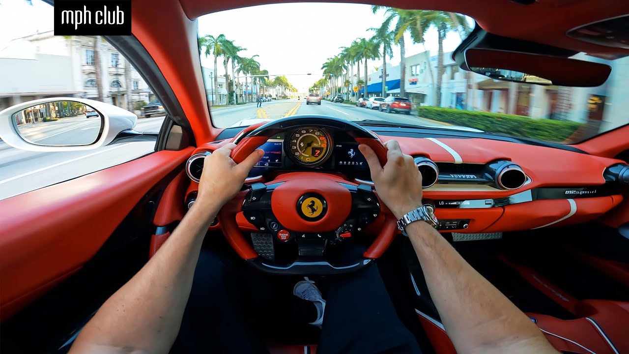 POV DRIVING A FERRARI 812 SUPERFAST IN MIAMI BEACH