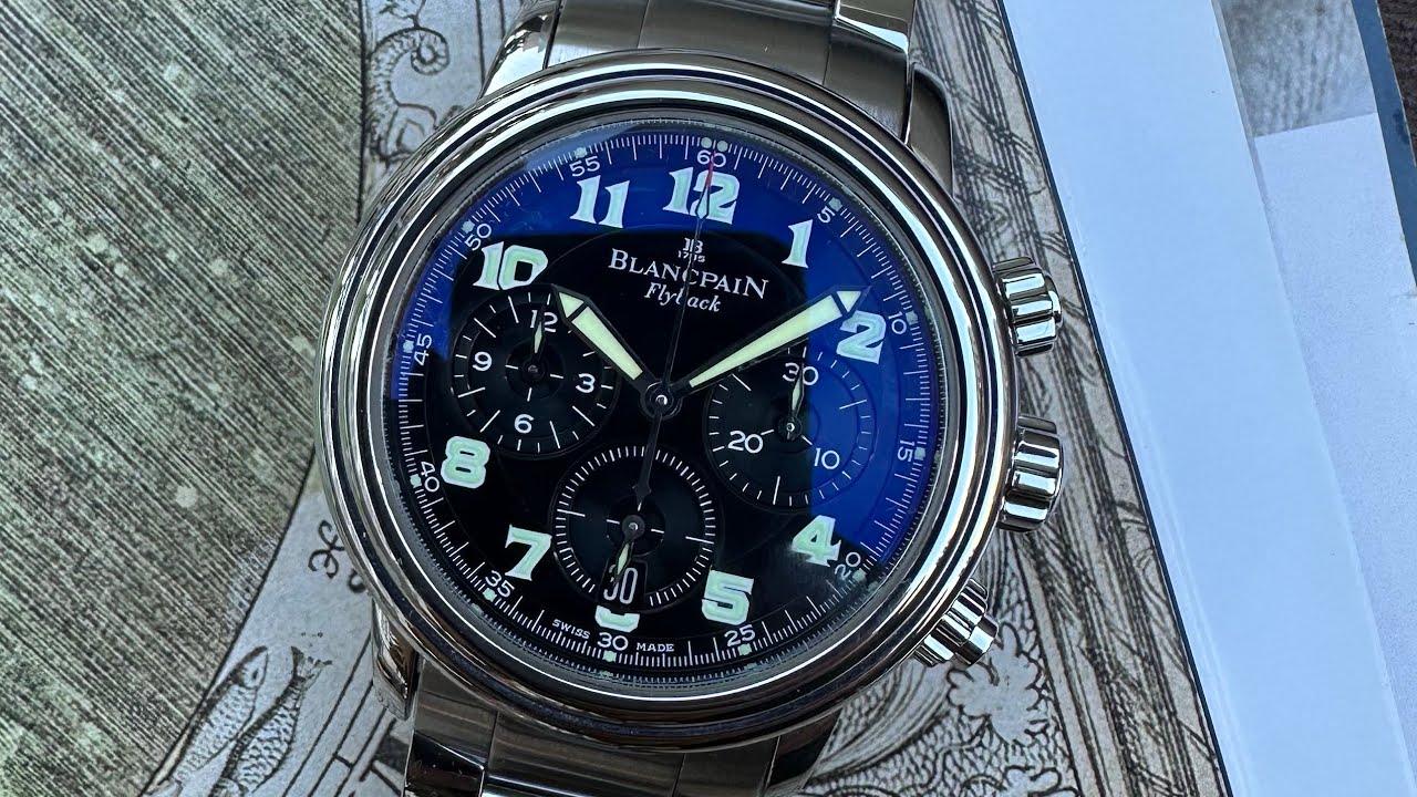 Blancpain Lemen Flyback Chrono 2185F 黑色計時白色時標 條字 38MM  雙圈  F185自動機芯  原裝X71带 單表
