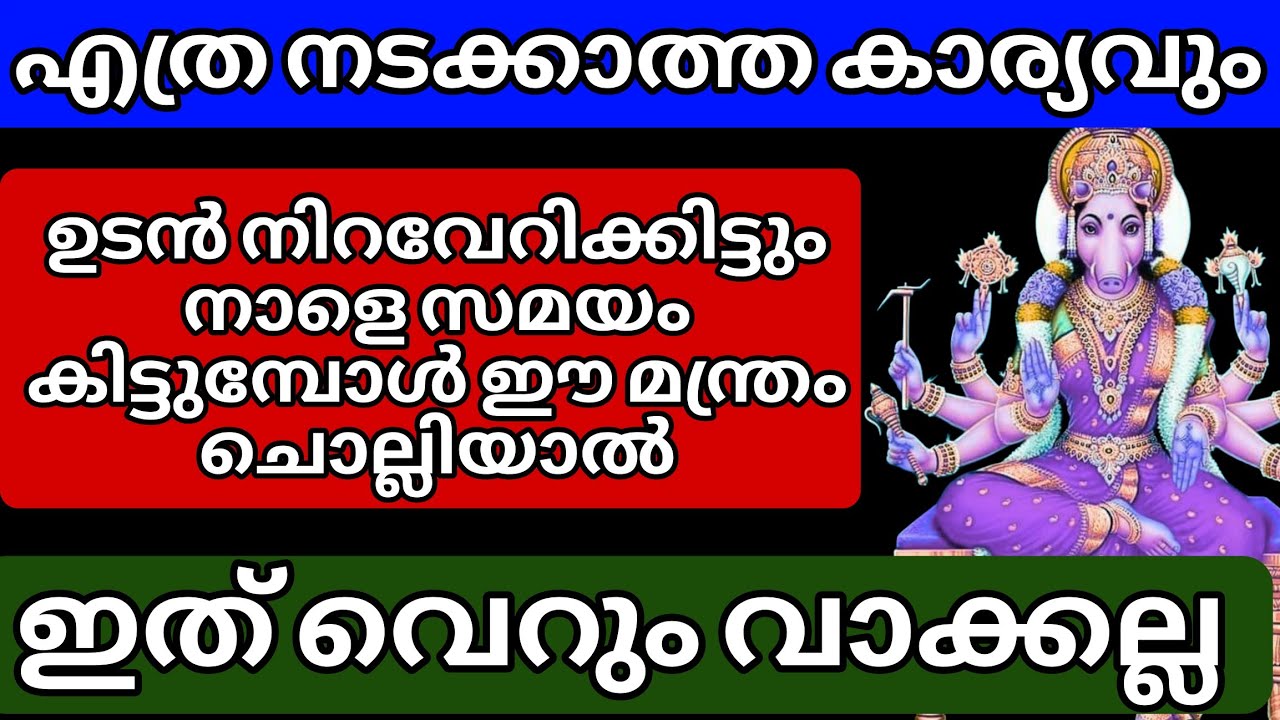 നാളെ സമയം കിട്ടുമ്പോഴെല്ലാം ഈ മന്ത്രം ചൊല്ലിയാൽ തീരാത്ത കടവും തീർന്നുകിട്ടും||വസന്തപഞ്ചമി