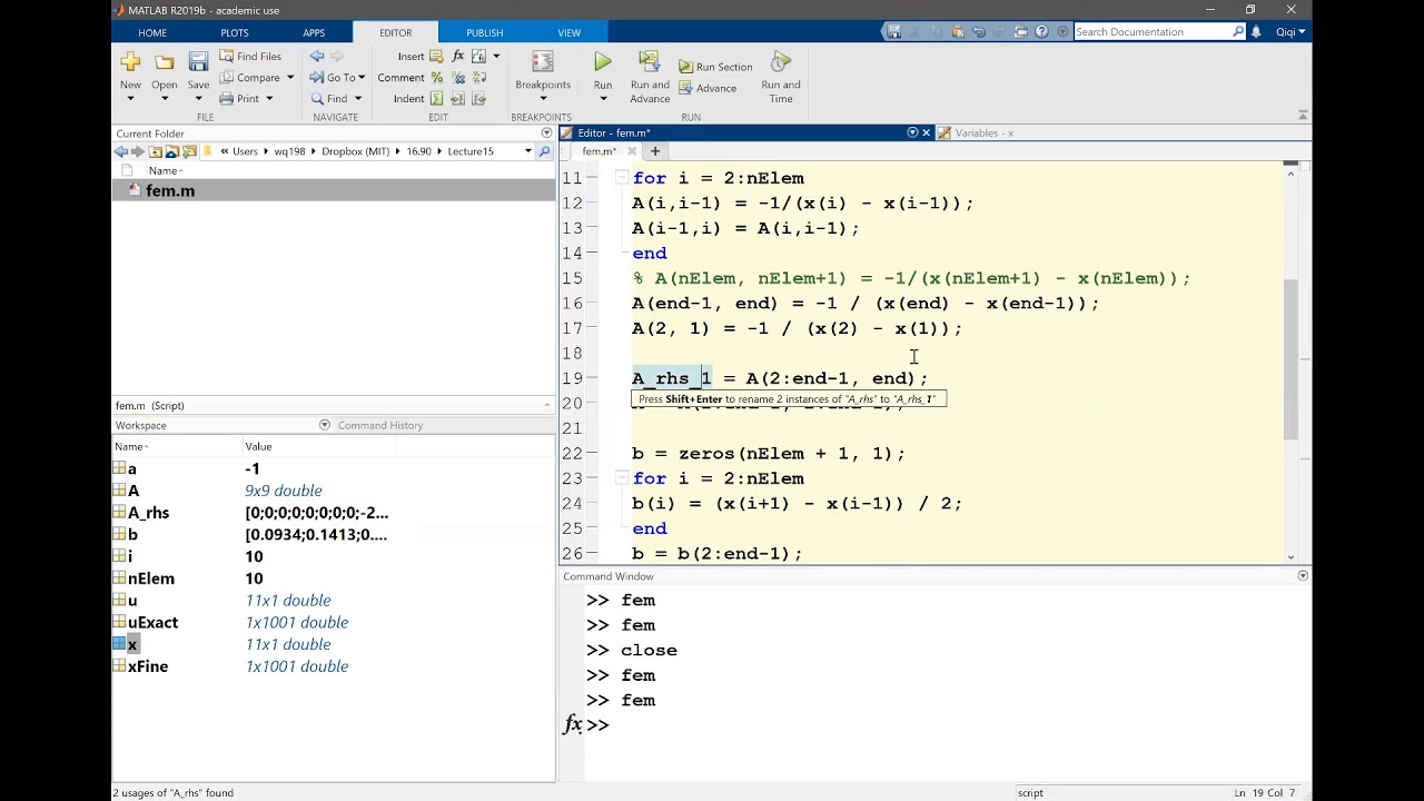 Lecture13.05. Finishing the implementation and running the Dirichlet BC problem