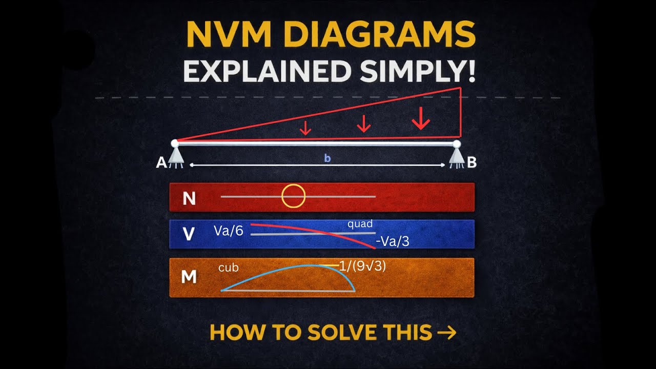 Internal Force Diagrams: Shear Force & Bending Moment (NVM), Geometric Method | Static Mechanics 6.1
