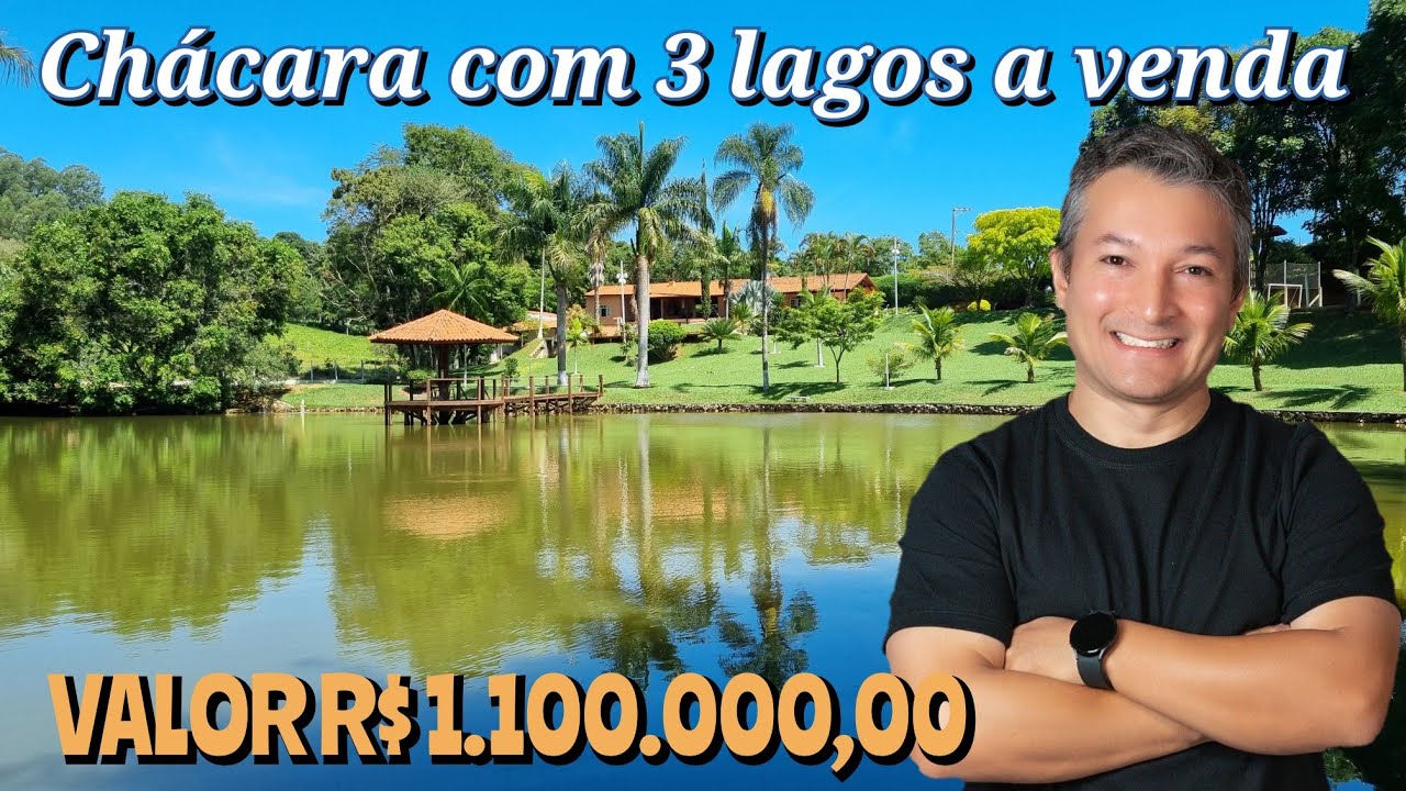 chácara com 3 lagos a venda, nascente, riacho, muitos peixes, ótimo acesso, a 120 kms de sp,