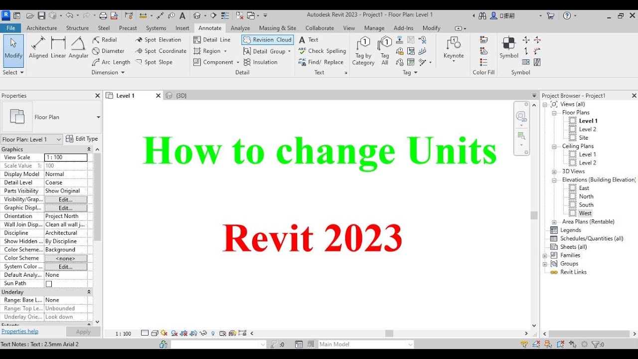 Как изменить единицы измерения в Revit 2023