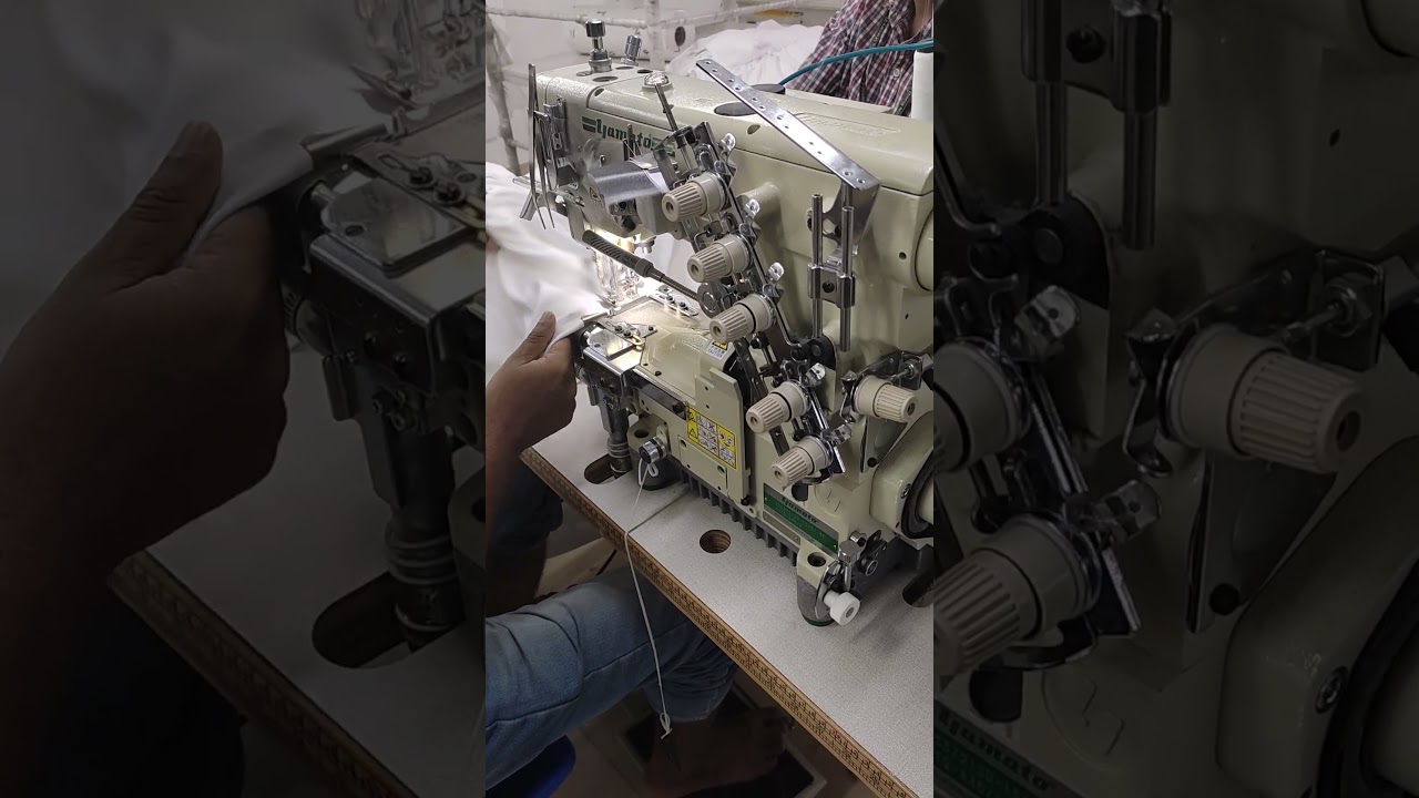 Flatlock sewing machine. body hem.