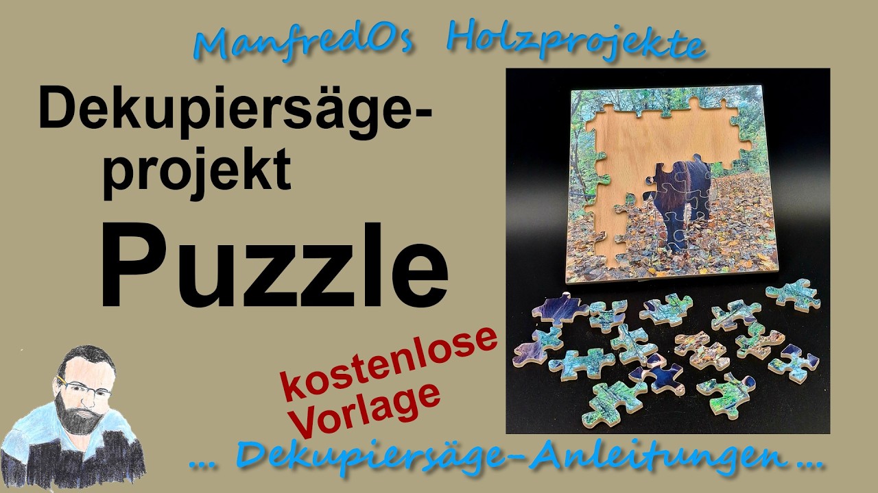 individuelles Puzzle mit der Dekupiersäge sägen | Dekupiersägeprojekt | Sägevorlage