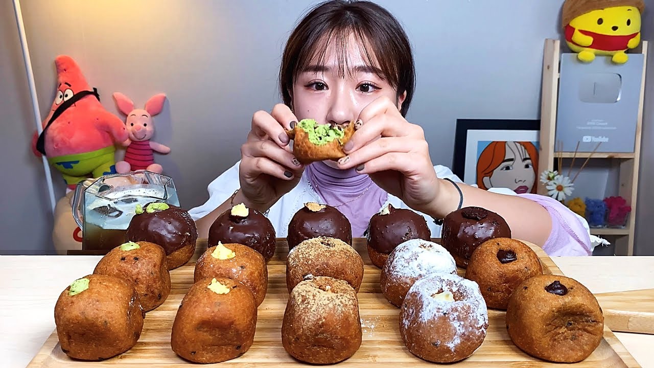 친구가 사준 도너츠윤 크림 찹쌀도넛 먹방 Dessert Mukbang