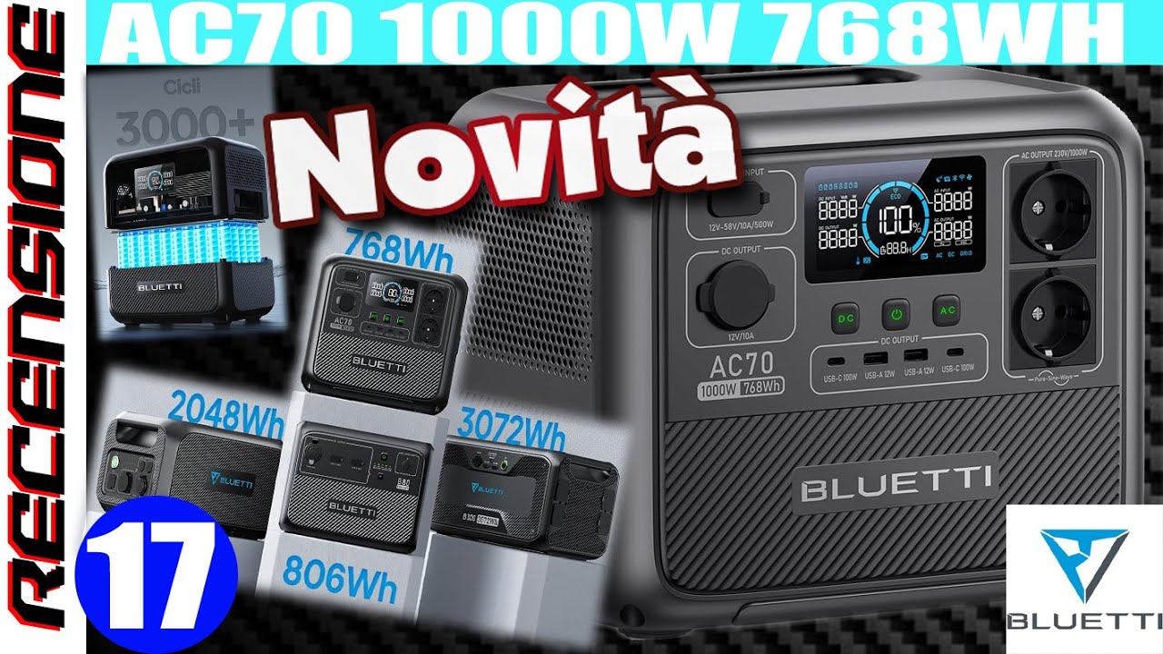 Eccola ! RECENSIONE nuova Bluetti AC70 Power Station 1000w 768Wh