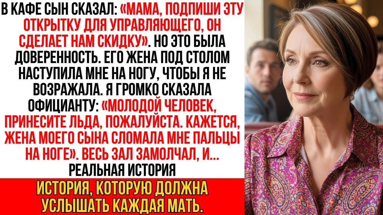 Сын заставлял подписать доверенность, его жена надавила мне на ногу, чтоб я не отказалась. Но тут я…