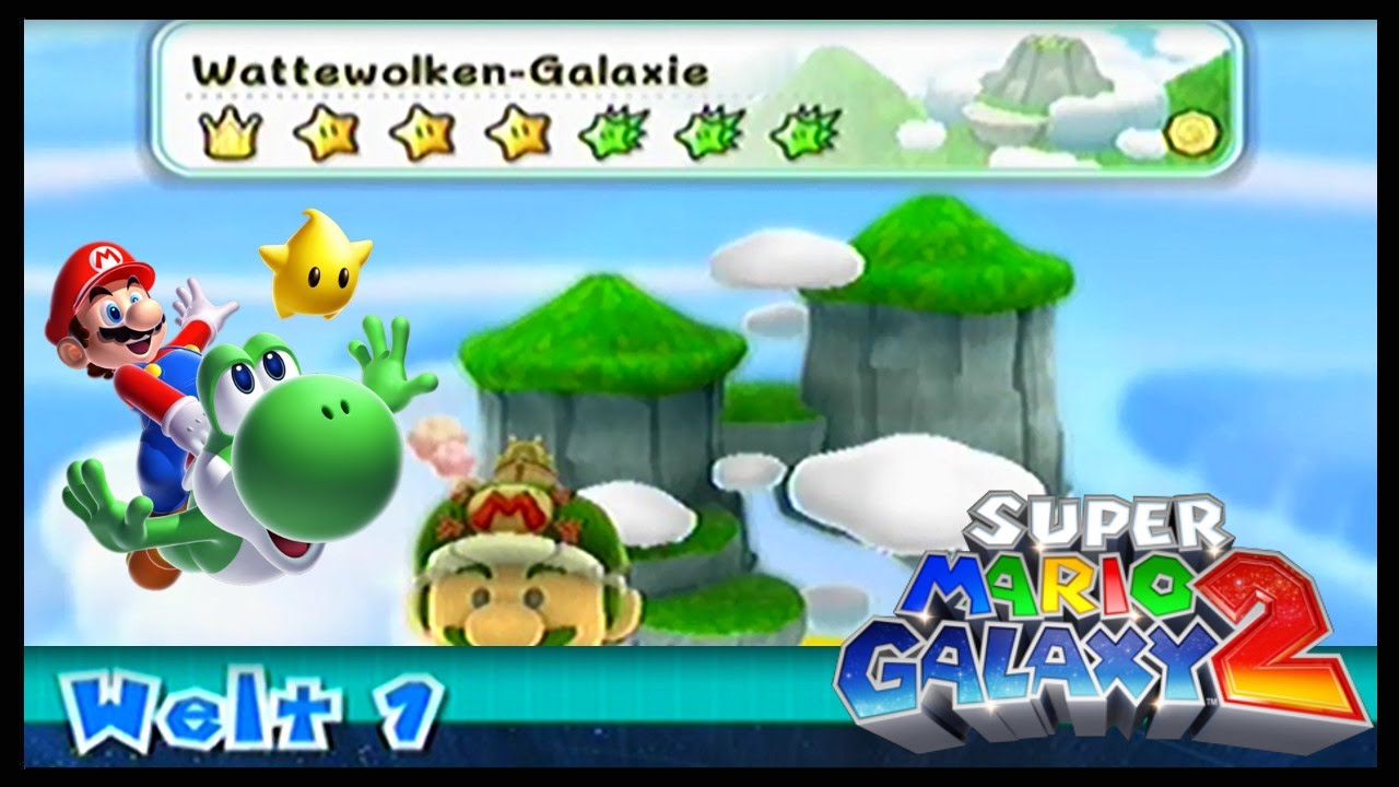 Super Mario Galaxy 2 /4 Welt 1 /4 Wattewolken-Galaxie +Grünsterne