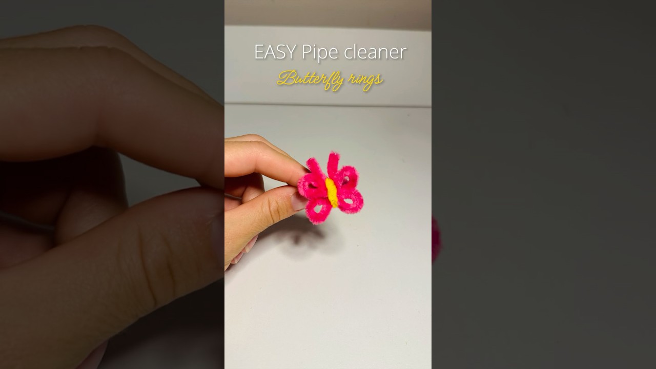 Butterfly ring from pipe cleaners 💛🩷