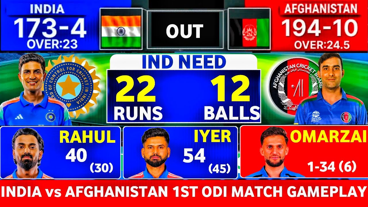 India vs Afghanistan | 1st ODI Match 2026 | Gameplay